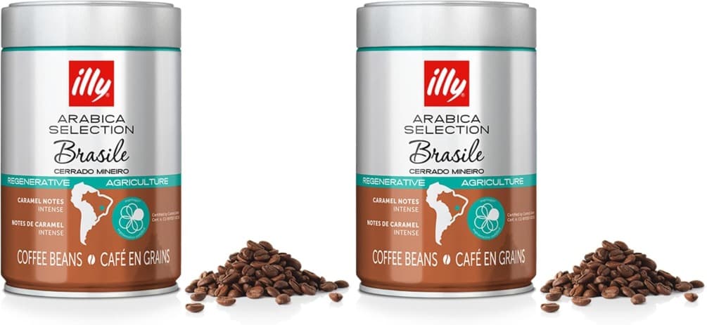 Illy Arabica Selection Brasil Cerrado Mineiro | Grão de café 100% arábica com notas de caramelo e frutos secos lata 250 g