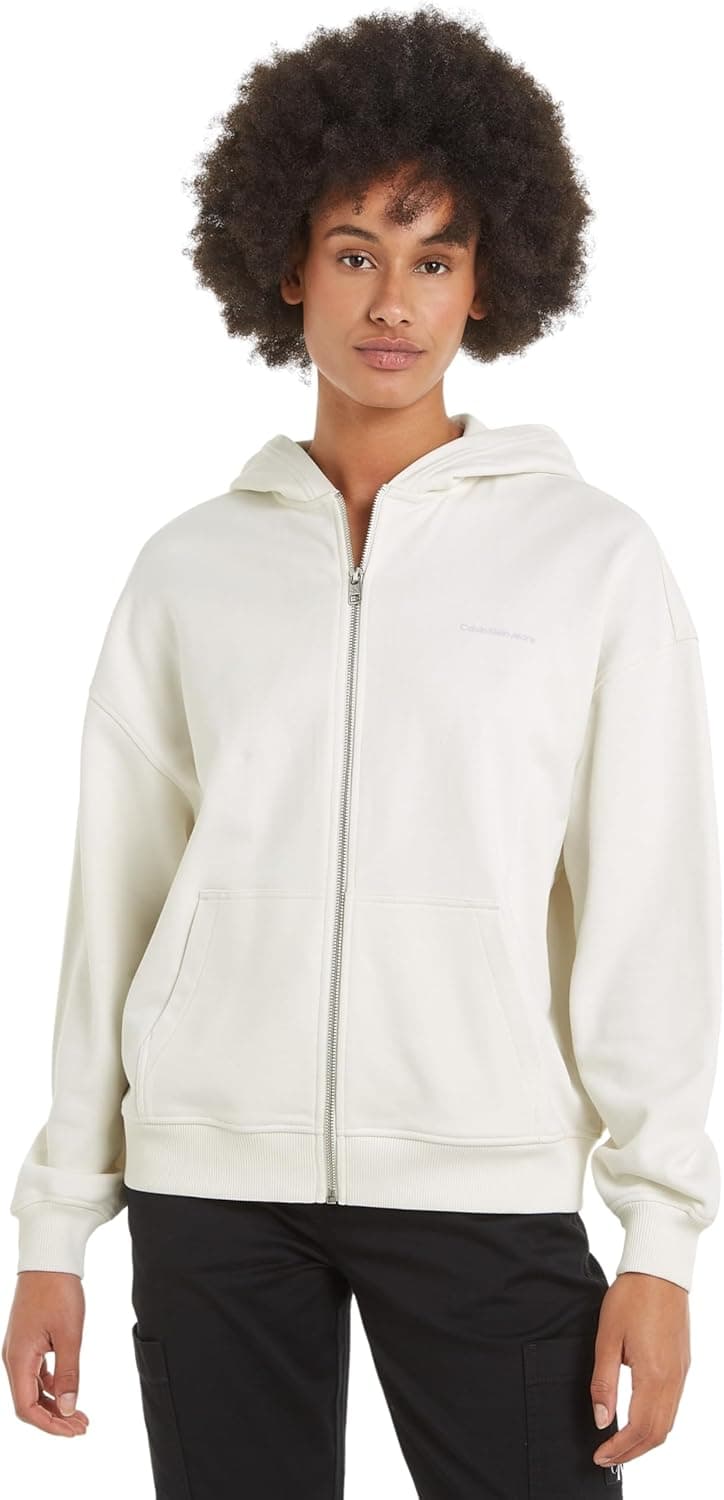 Calvin Klein Jeans Hoodie Camisola com fecho de correr e capuz para mulher