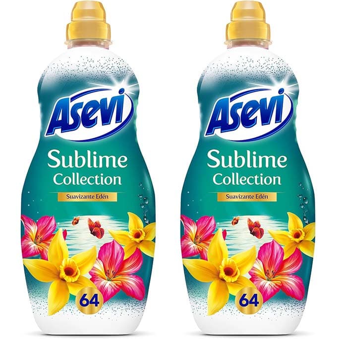 Asevi Suavizante para roupa Sublime Collection Éden - Suavizante concentrado para máquina de lavar com efeito evitalizante - Essências naturais - suavidade duradoura para todos os tipos de tecidos, 128 lavagens