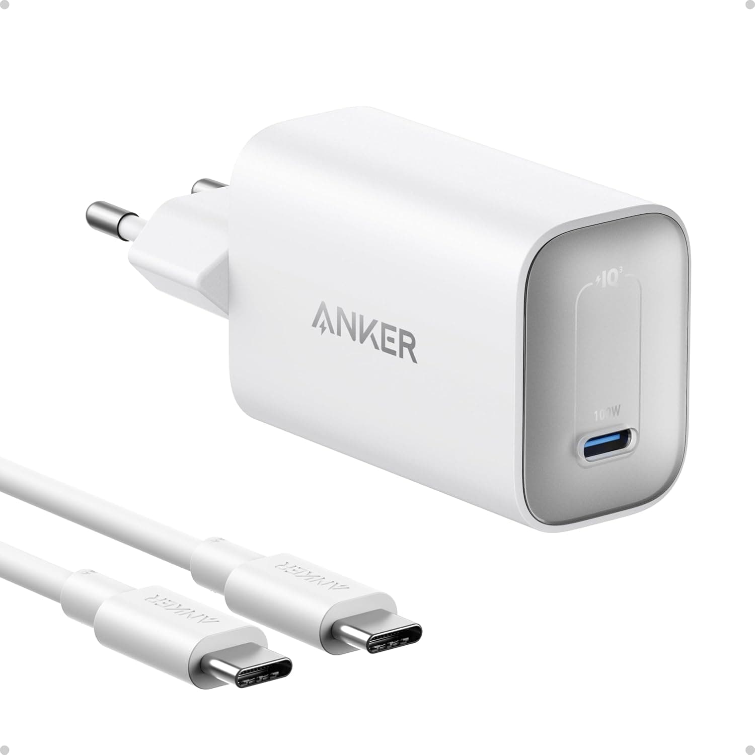 Anker Nano carregador USB C, carregador de 100 W para MacBook, carregador para MacBook, iPad, iPhone Series, Galaxy e todos os dispositivos USB C, cabo USB-C de 1,8 m incluído