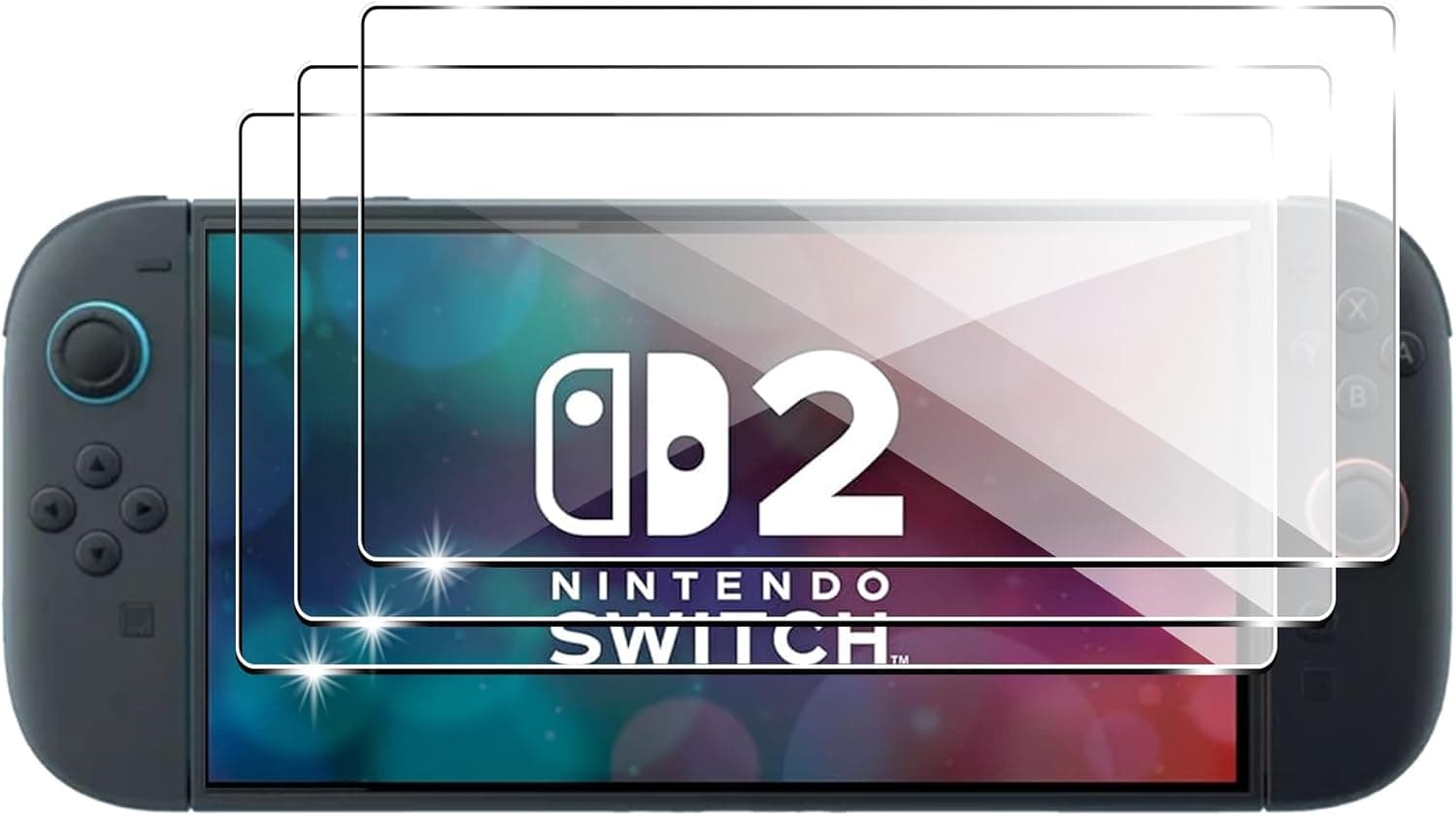 Fitudoos Protetor de ecrã para Nintendo Switch 2 (2025), vidro temperado [9H dureza] [alta definição 0,3 mm, 3 unidades