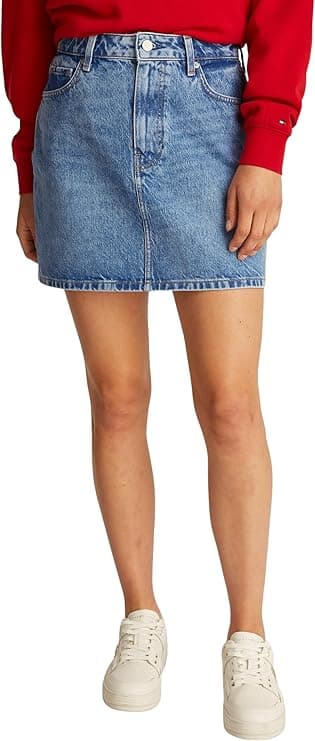 Tommy Hilfiger Ali Mini | Minissaia de ganga azul para mulher