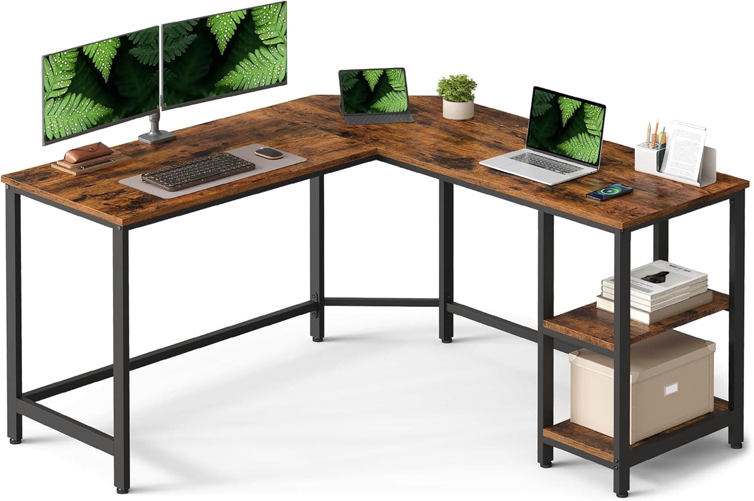 VASAGLE Mesa de computador em forma de L, 138 x 138 x 76 cm