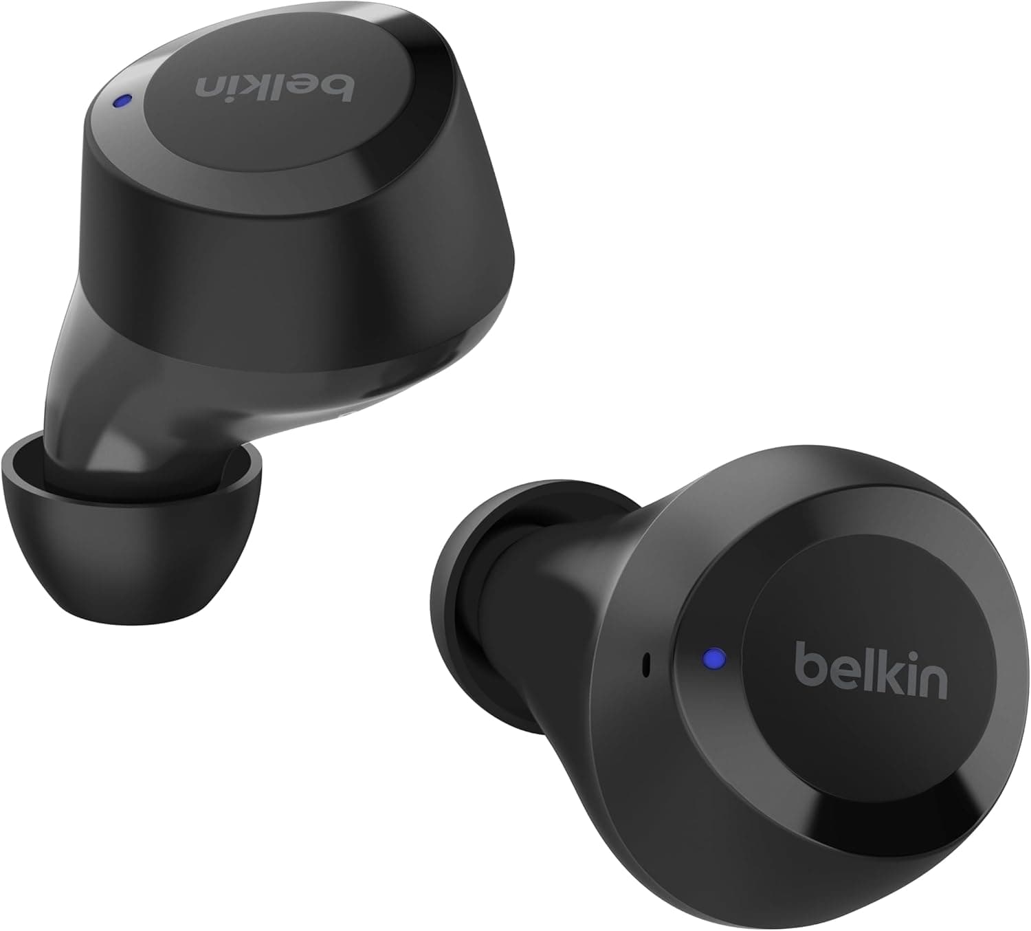 Belkin auriculares True Wireless SoundForm Bolt, inalámbricos con 28 horas de autonomía y modo mono, resistencia IPX4 frente al agua y el sudor, Bluetooth, micrófono, para iPhone, Galaxy y otros
