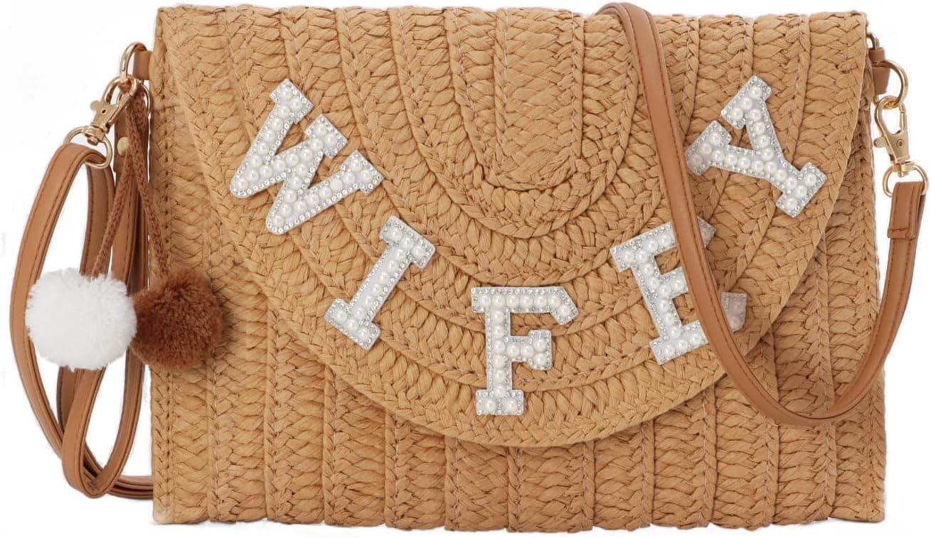Ynport Crefreak Mulher palha noiva clutch bolsa sobre tecido Shouler mala Rhinestone casamento férias clutch mala lua de mel presente para a noiva