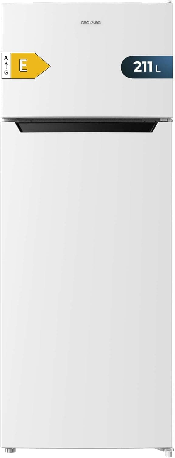 Cecotec Frigorífico 2D Bolero CoolMarket 2D 211 White E. Motor Defrost Frigorífico 2 portas, branco, 143 x 54 cm, capacidade 211 l, porta reversível, classe energética E, com modo Fast Freezing
