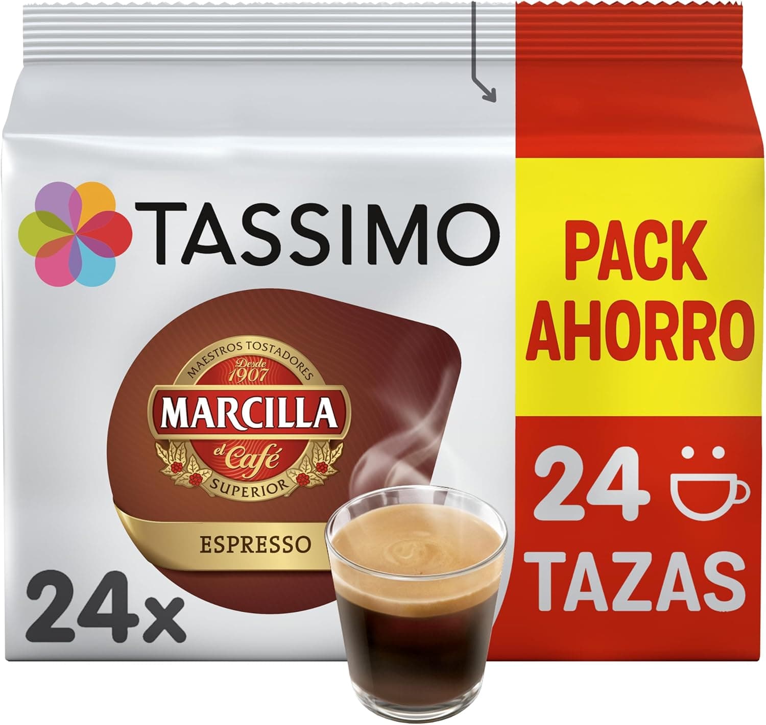 Tassimo Marcilla Espresso | Cápsulas de café expresso compatíveis com máquinas Tassimo, 24 unidades