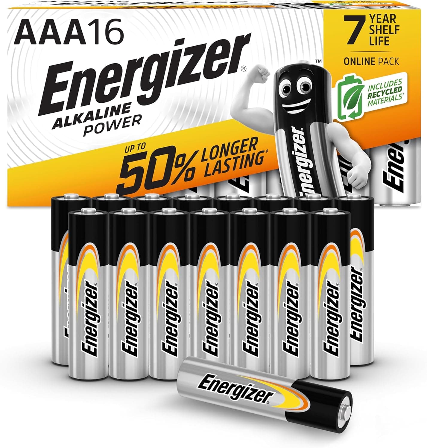 Energizer Pilhas AAA alcalinas, Alkaline Power, embalagem de 16 unidades