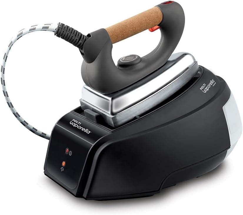 Polti Vaporella Forever 615 Pro, ferro a vapor com caldeira com automonomia ilimitada, 4 barras de pressão, potência de 2150 W, depósito removível de 0,7 l, aquecimento em 3 minutos, preto e aço