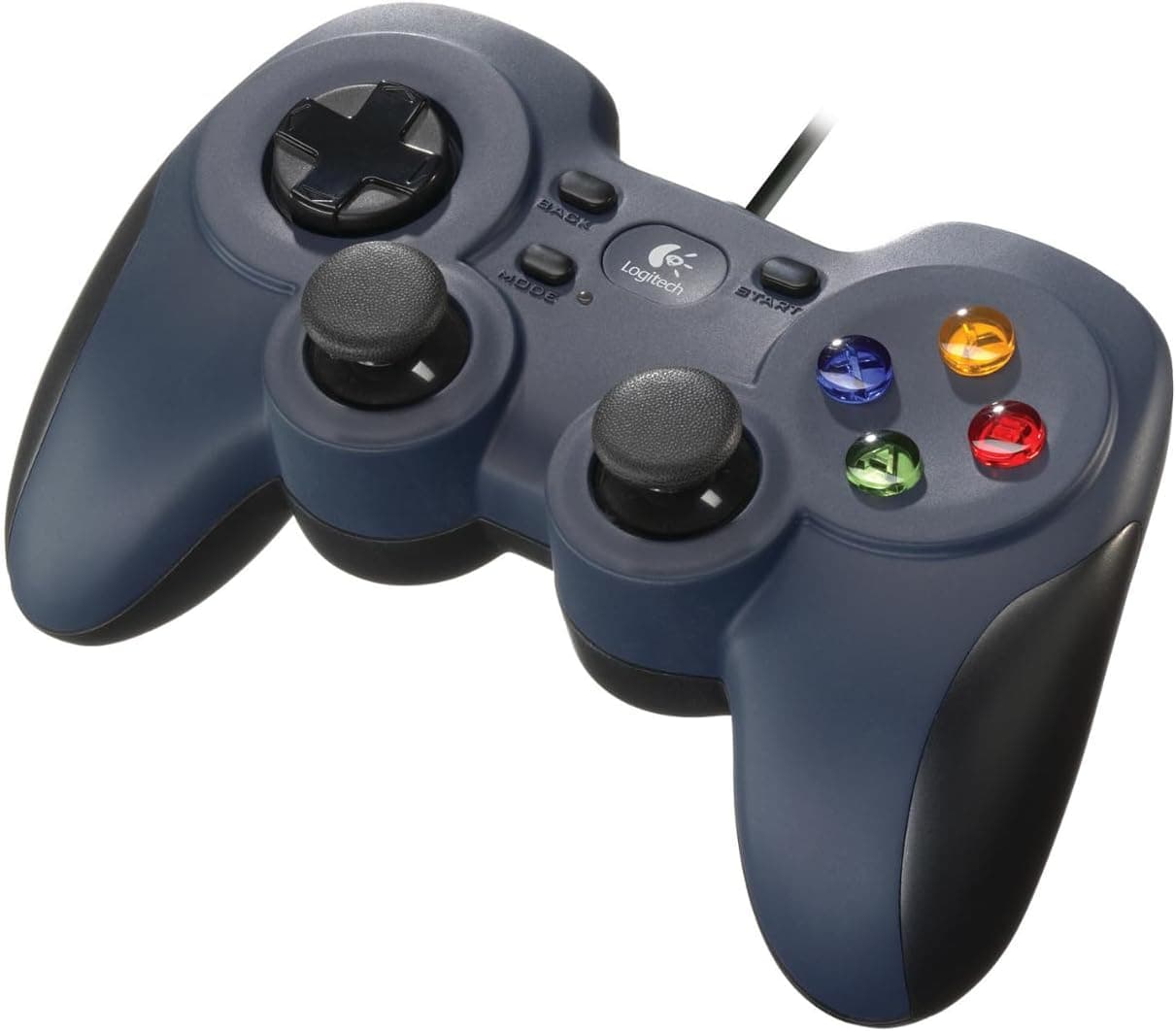 Logitech F310 Gamepad com cabo, distribuição tipo consola, controlo de direção 4 comutadores, conforto de fixação, cabo de 1,8 m, PC, azul/cinzento