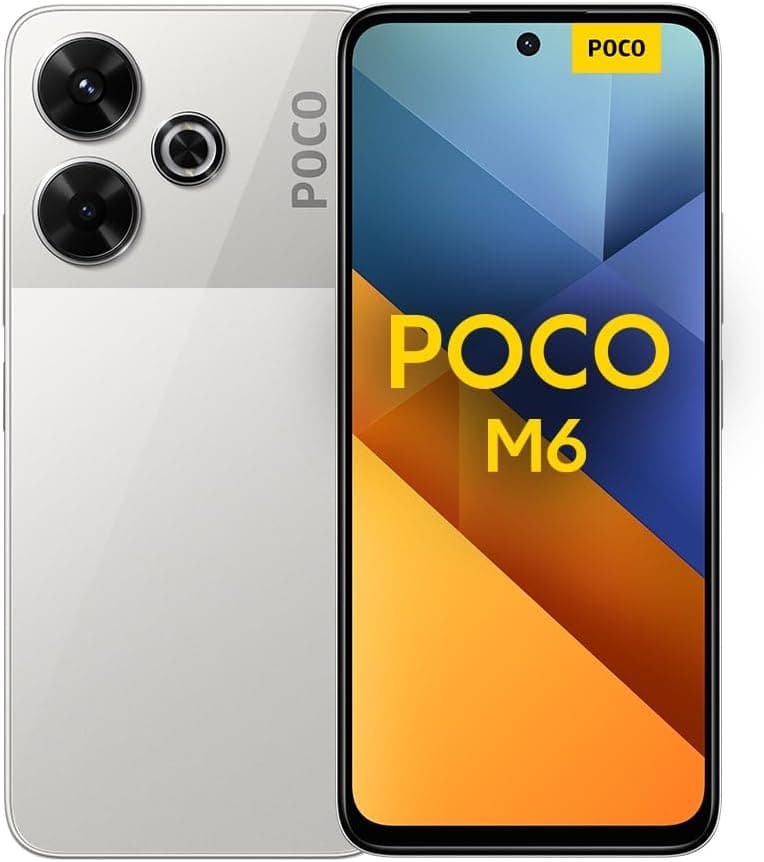 Xiaomi Poco M6 - Smartphone de 6+128 GB, ecrã AMOLED de 90 Hz FHD+, MediaTek Helio G91-Ultra, câmara de 108 MP, 5030 mAh, prata 