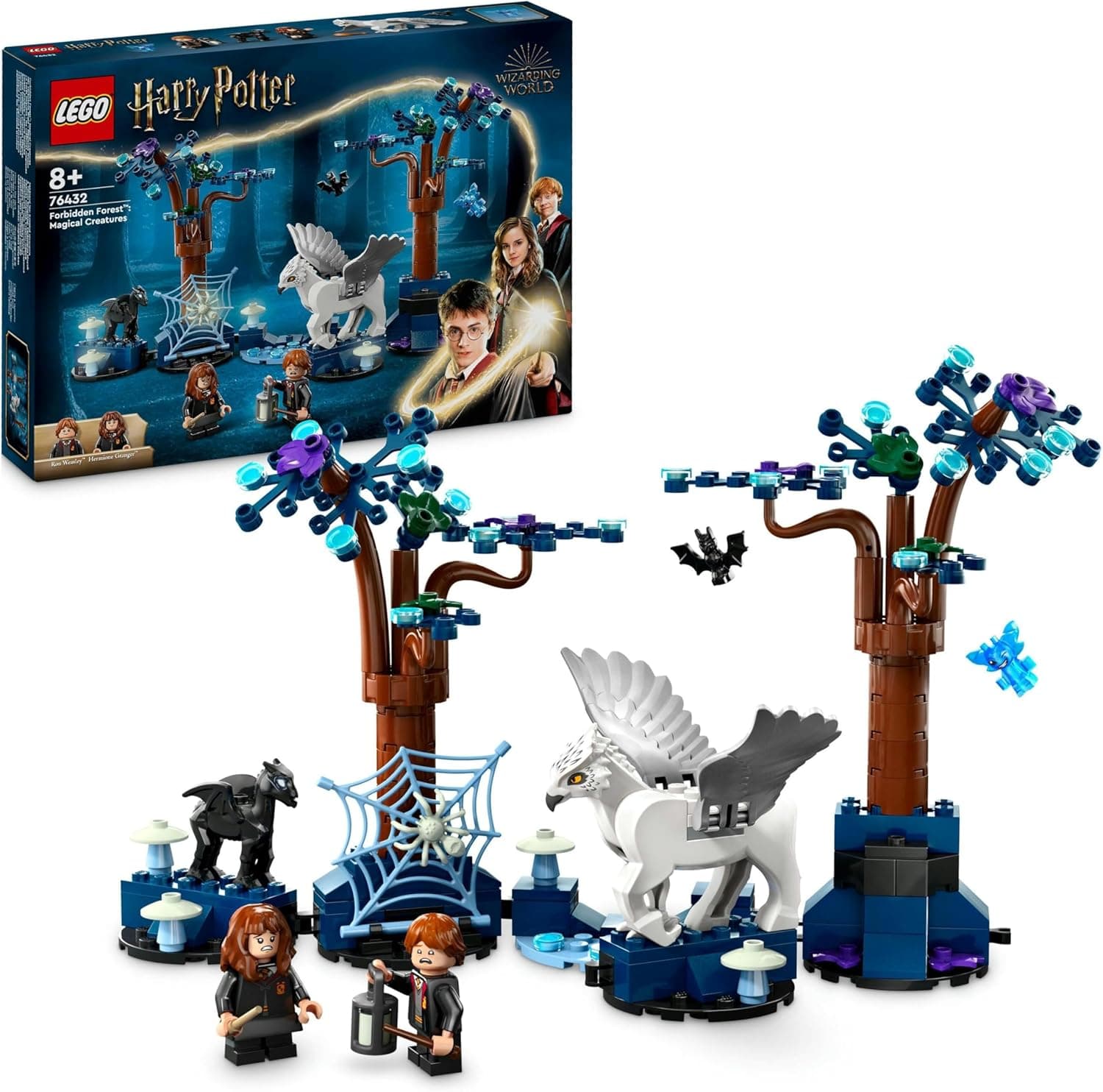 LEGO Harry Potter Floresta proibida: Criaturas mágicas e animais de fantasia de brinquedo, jogo de aventura, figuras de Buckbeak e um Thestral, presente para meninas, meninos e fãs de 8 anos ou mais