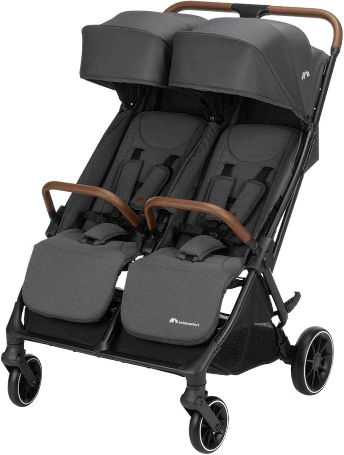 Bebeconfort Mane | Carrinho gémeos com fecho automático, assento reclinável e cesto de 8 kg
