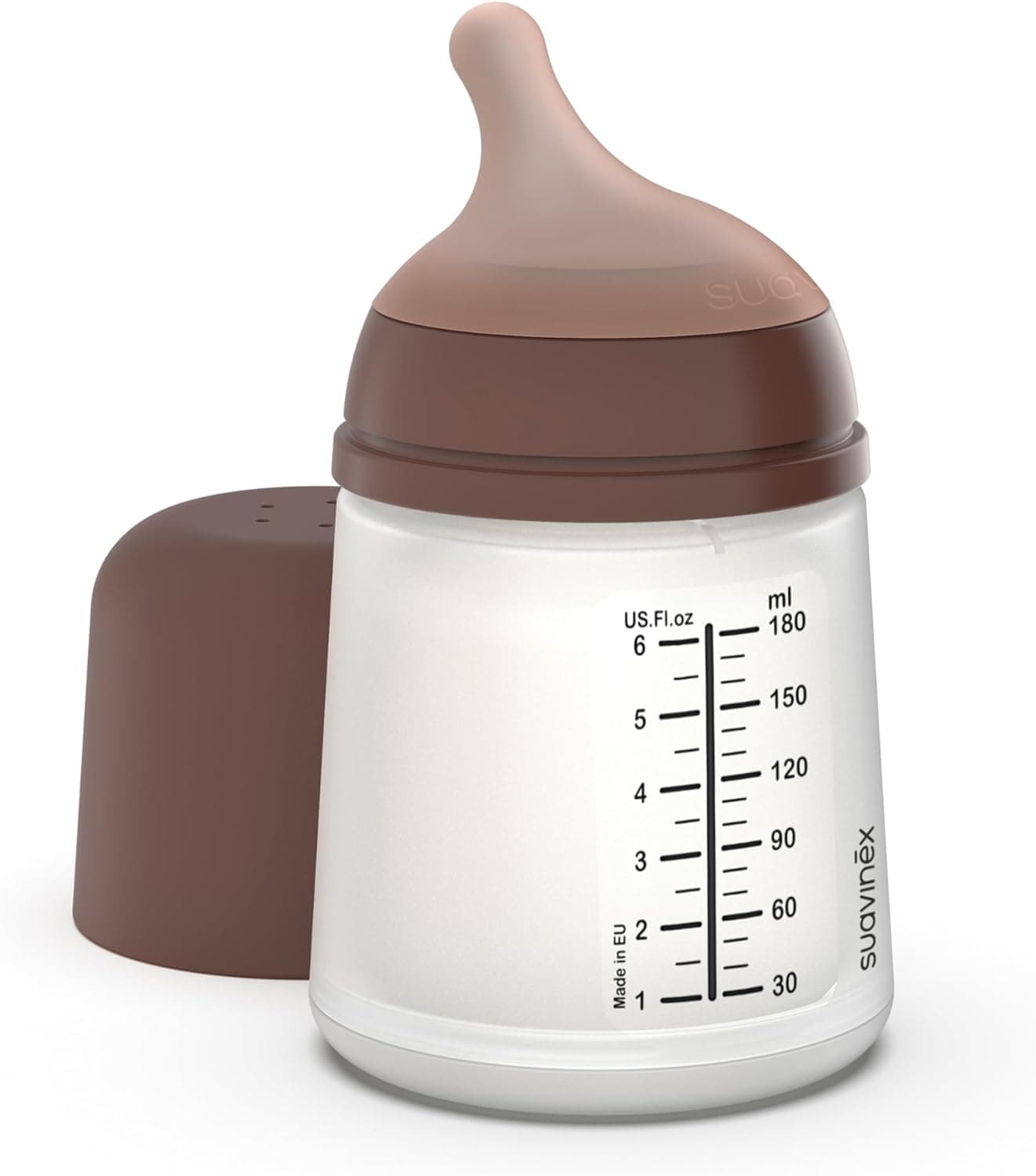 Suavinex, Biberão anticólicas zero zero, com cetina de fluxo lento (S) de silicone, para bebés + 0 meses e recém-nascidos, compatível com a amamentação, leite materno e de fórmula, 180 ml