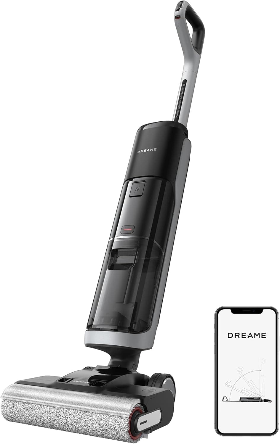 DREAME H14 Pro Aspirador seco e húmido, alcance de 180 celsius, auto-limpeza a 60 celsius, secagem em 5 min, potência máxima de 18 kPa, adição automática do produto, escova giratória