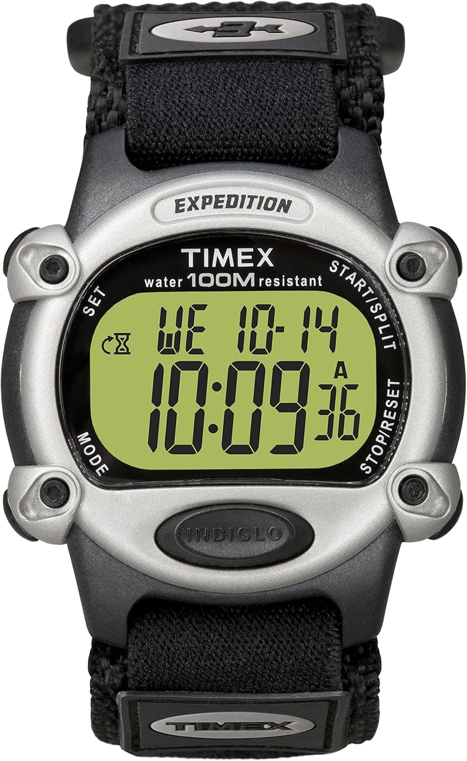 Timex Relógio digital para homem com correia em couro, 12345465646