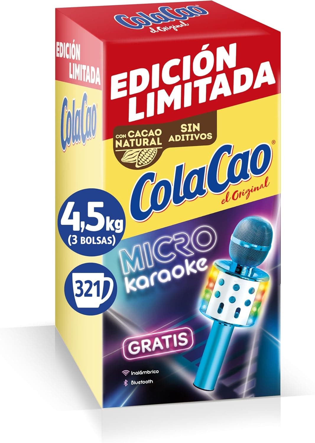 ColaCao, Original, cacau solúvel natural sem aditivos - edição limitada, 4,5 kg (microfone karaoke)