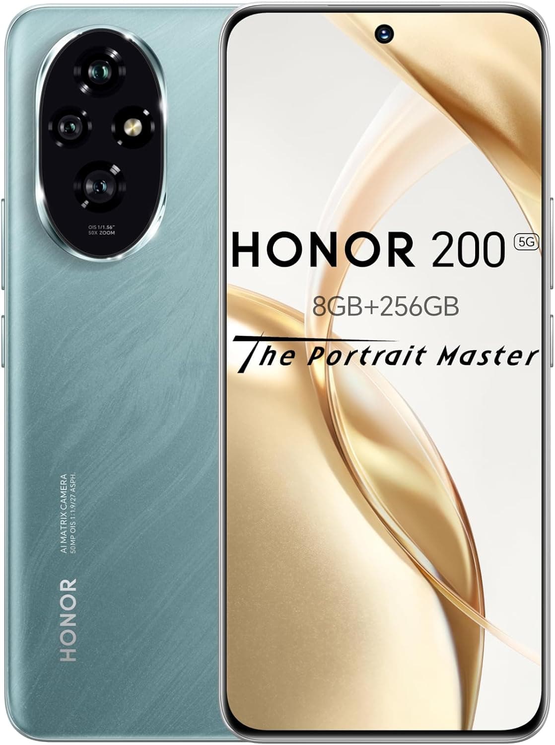 HONOR Smartphone 200, telemóvel 5G, 6,7 polegadas, carregamento rápido de 5200 mAh, 100 W, câmara principal tripla de 50 MP, ultrafina de 7,7 mm, ecrã de proteção ocular, verde esmeralda