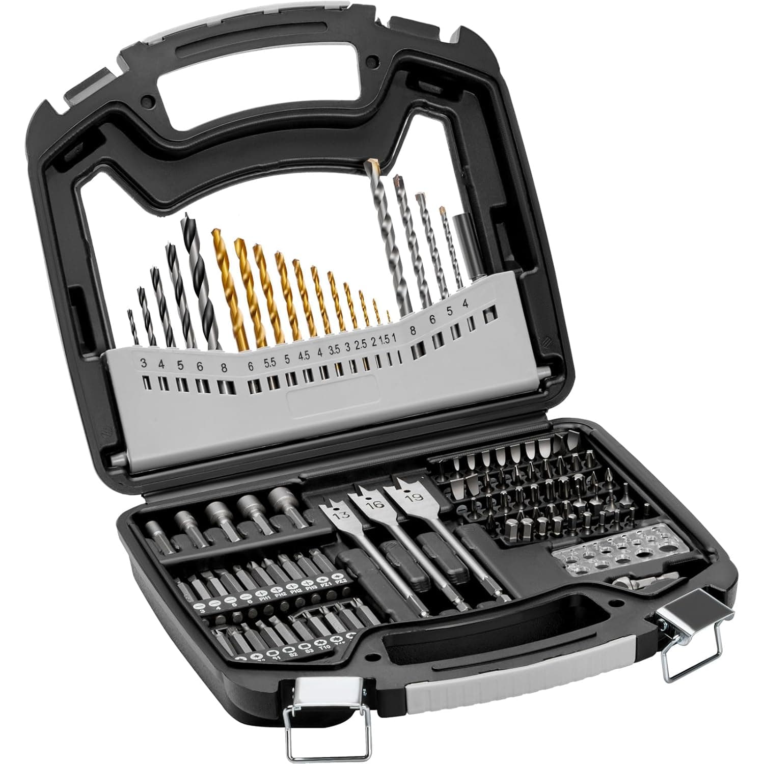 VEVOR 101 PCS Conjunto de brocas conjunto de brocas para broca e chave de fenda com estojo de transporte, conjunto de brocas para chave de fenda adequadas para perfurar e parafusar madeira, metal