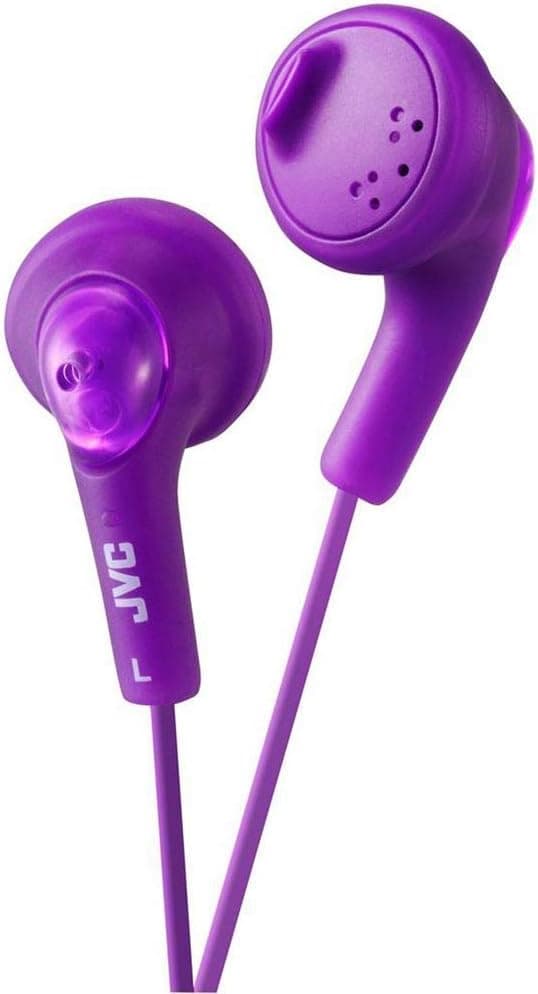 JVC Gumy HA-F160 Auriculares In Ear com cabo de 1 metro para Android, iPhone, computadores, portáteis, consolas e muito mais (Iman de neodímio, jack de 3,5 mm, 15 Hz - 20 KHz), cor violeta