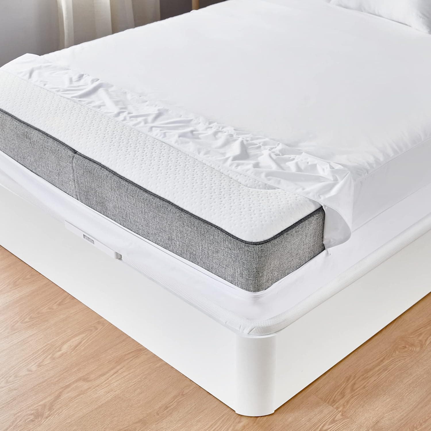 Pikolin Home - Capa de colchão impermeável com fecho de correr, hipoalergénico, fecho de segurança, anti-encolhimento, cama de 150 x 190/200 cm)