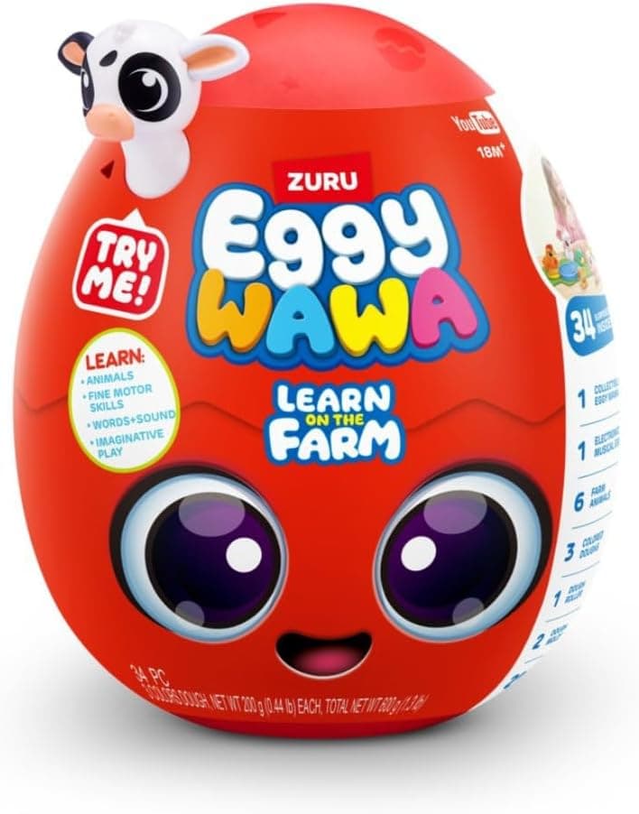 Eggy Wawa Learn on The Farm da ZURU, brinquedo de aprendizagem interativo para bebés e crianças pequenas com música, educação, aprendizagem, desenvolvimento e motricidade fina através do jogo
