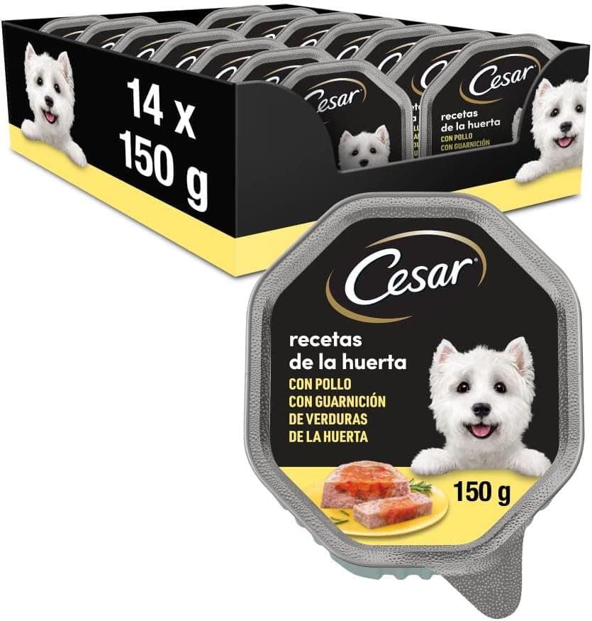 Cesar Comida húmida para cães, receitas de horta em paté e gelatina (embalagem de 14 frascos x 150 g)