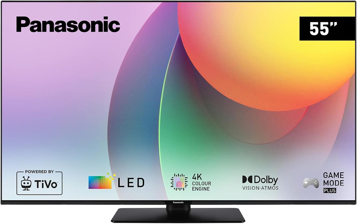 Panasonic TB-55W60AEZ, W60 Series 55 polegadas 4K Ultra HD LED Smart TV, 2024, TiVo, 4K Colour Engine, Dolby Vision e Atmos, modo de jogo Plus, para uma experiência visual excecional
