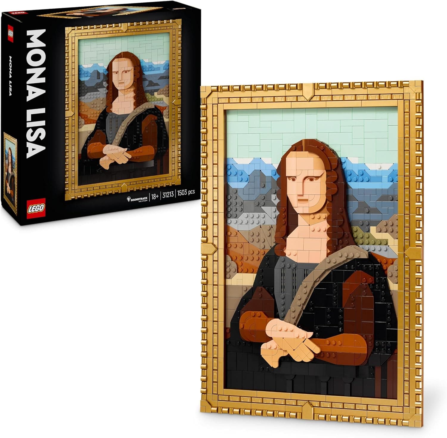 LEGO Art Mona Lisa Quadro famoso de Leonardo da Vinci, decoração de casa para sala de estar e quarto, casaco de construção para adultos, presente para homens mulheres artistas e amantes da arte 31213