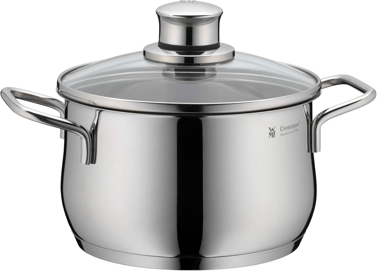 WMF Diadem Plus, panela de 2 l, Ø 16 cm, aço inoxidável Cromargan, com tampa de vidro