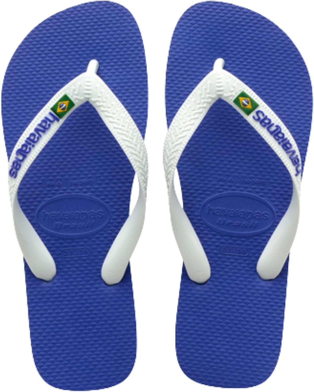 Havaianas - Logótipo do Brasil, chinelos cônicos, confortáveis e duráveis, tiras com bandeira do Brasil e sola antiderrapante com faixas coloridas, adultos unissexo