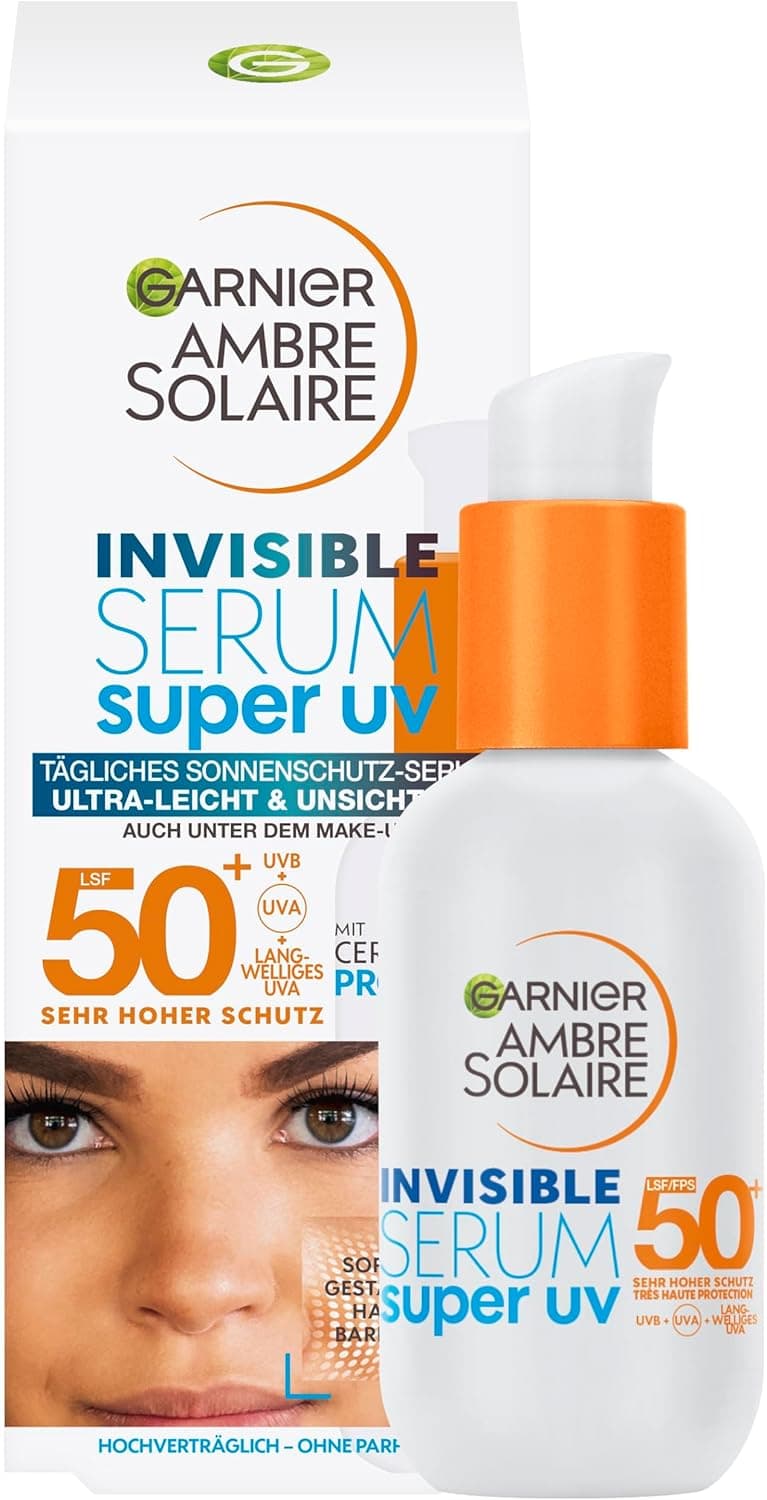Garnier Ambre Solaire Serum invisível super UV, protetor solar ultraleve e invisível, 30 ml