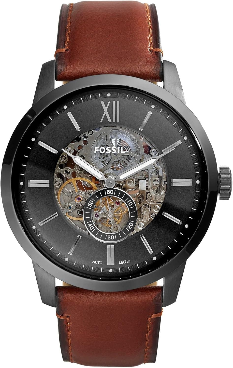 Fossil Townsman Relógio para homem, movimento automático com correia de aço ou pele
