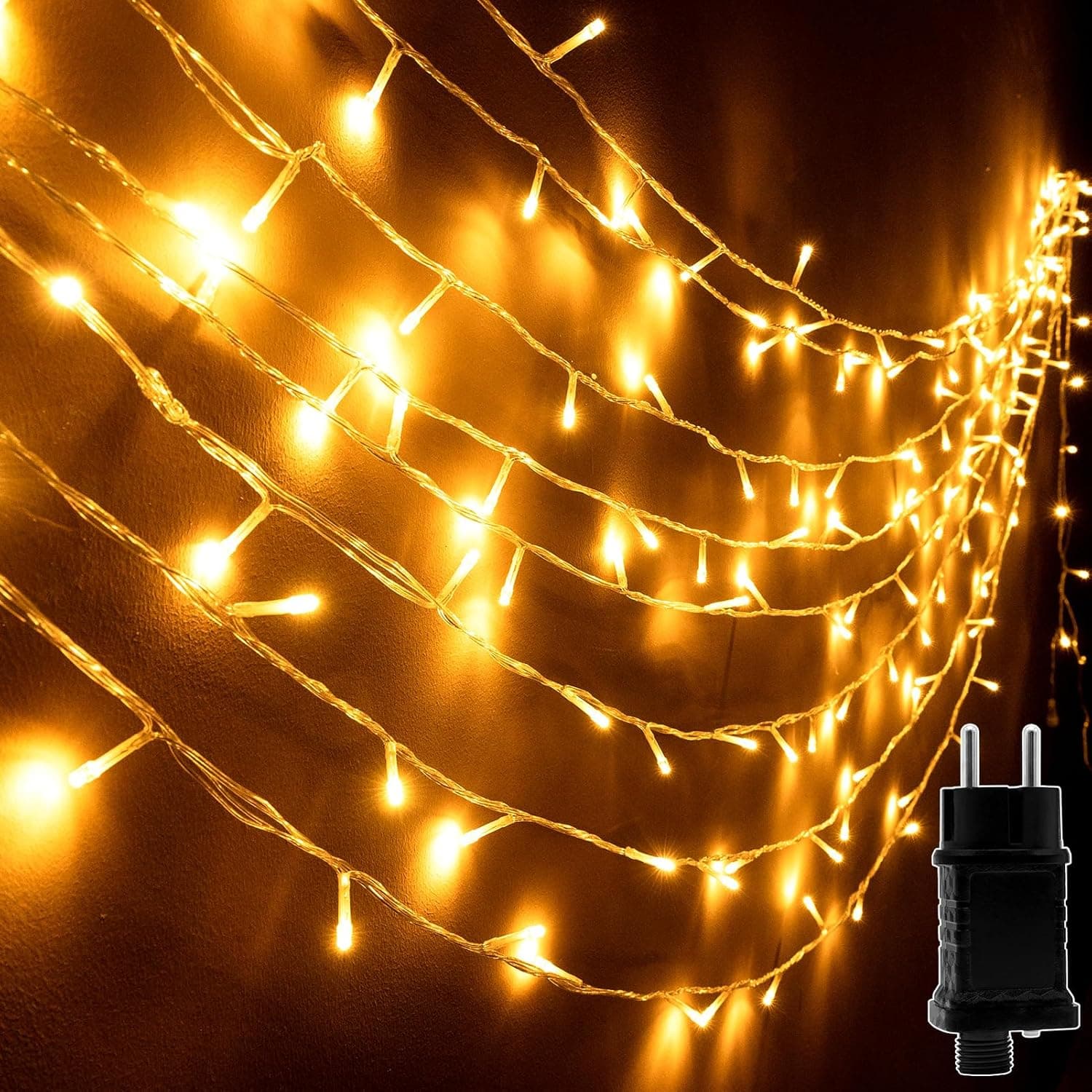 Uping Luzes árvore natal luzes de natal exterior 100 LED 10 m luzes LED Natal interior grinalda luzes para árvore luzes de natural tomada com 8 modos (branco quente)