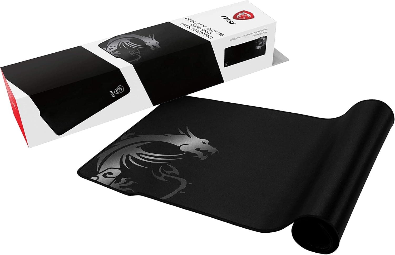 MSI AGILITY GD70 | Tapete XXL para gaming com superfície em têxtil de seda e base antideslizante 900 x 400 mm