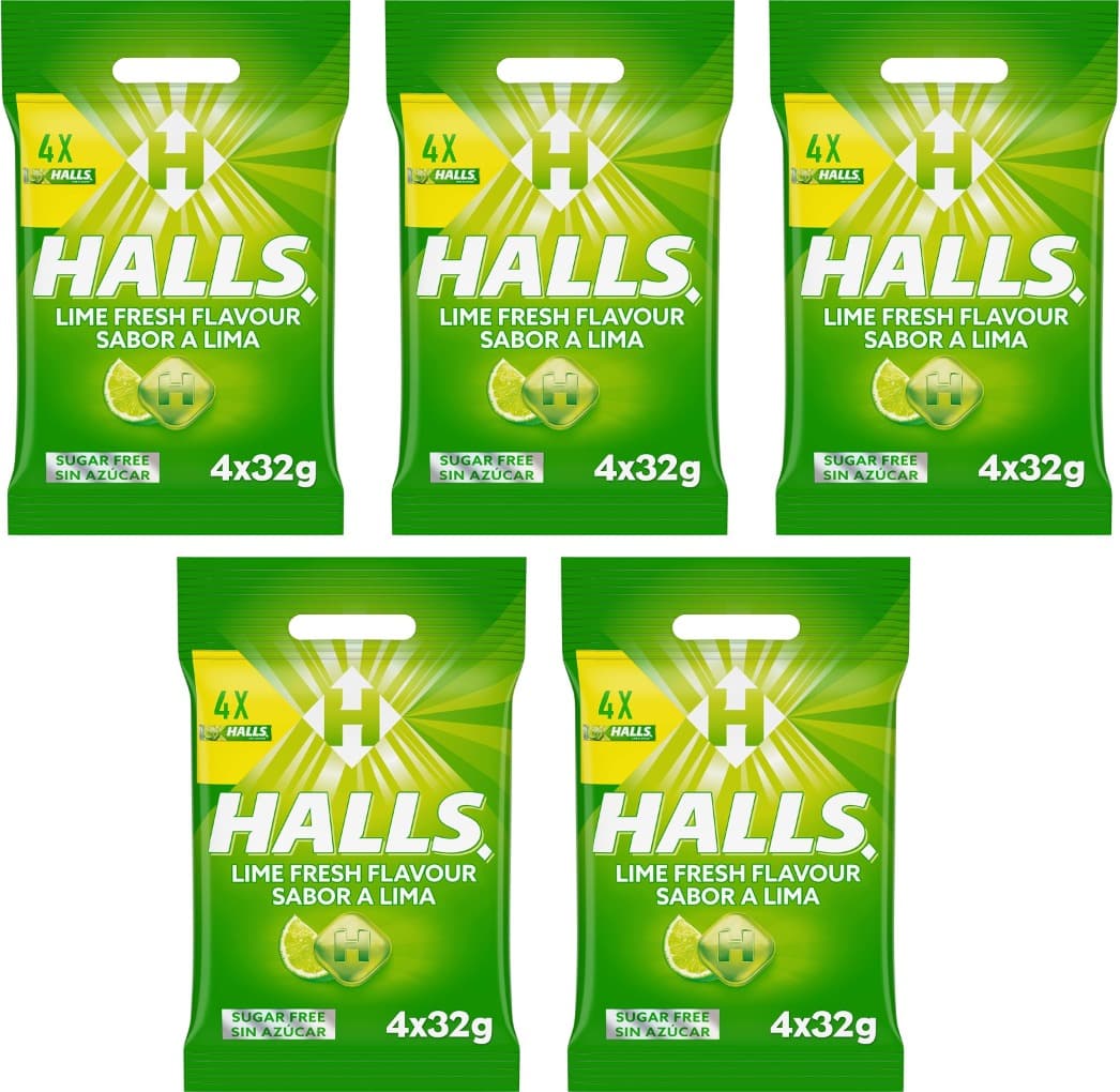 Halls Doces duros, Vita-C Lime Fresh 4 x 32 g, 5 pacotes