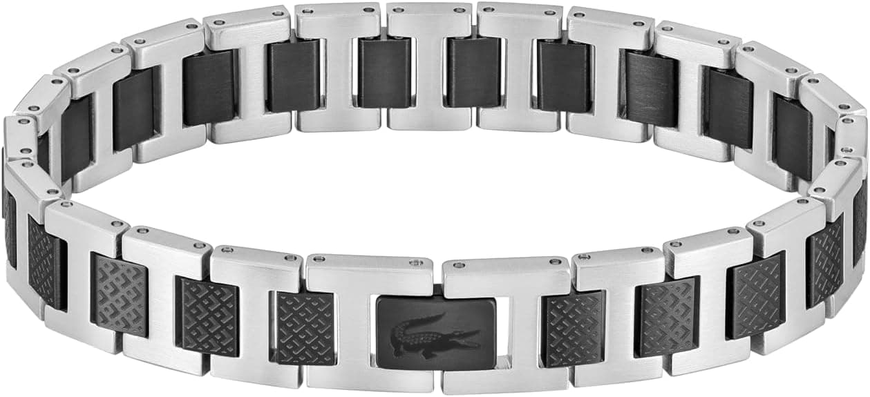 Pulseira de elos Lacoste para homem Coleção METROPOLE Decorada com design petit piqué - Disponível para ele e para ela