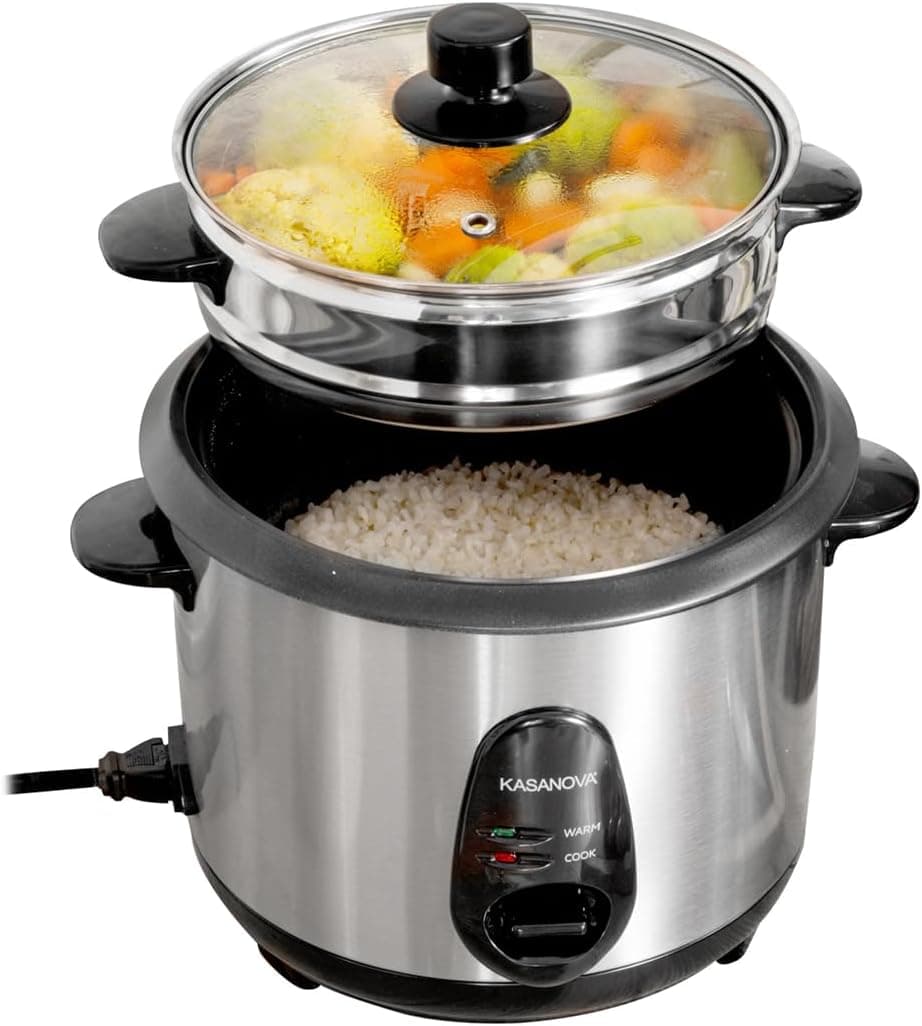PANELA DE ARROZ E VAPORIZADOR DE AÇO INOXIDÁVEL 2 EM 1 W900 LT2.2