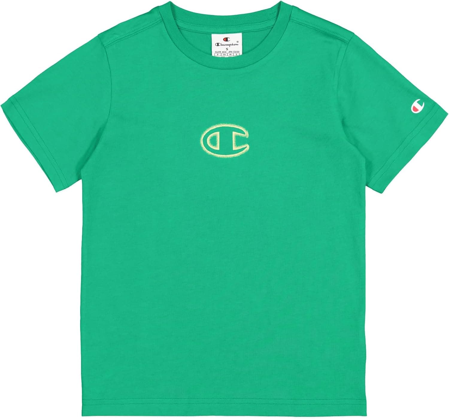 Champion Legacy Boy-Graphic Crewneck T-shirt com logótipo grande para crianças