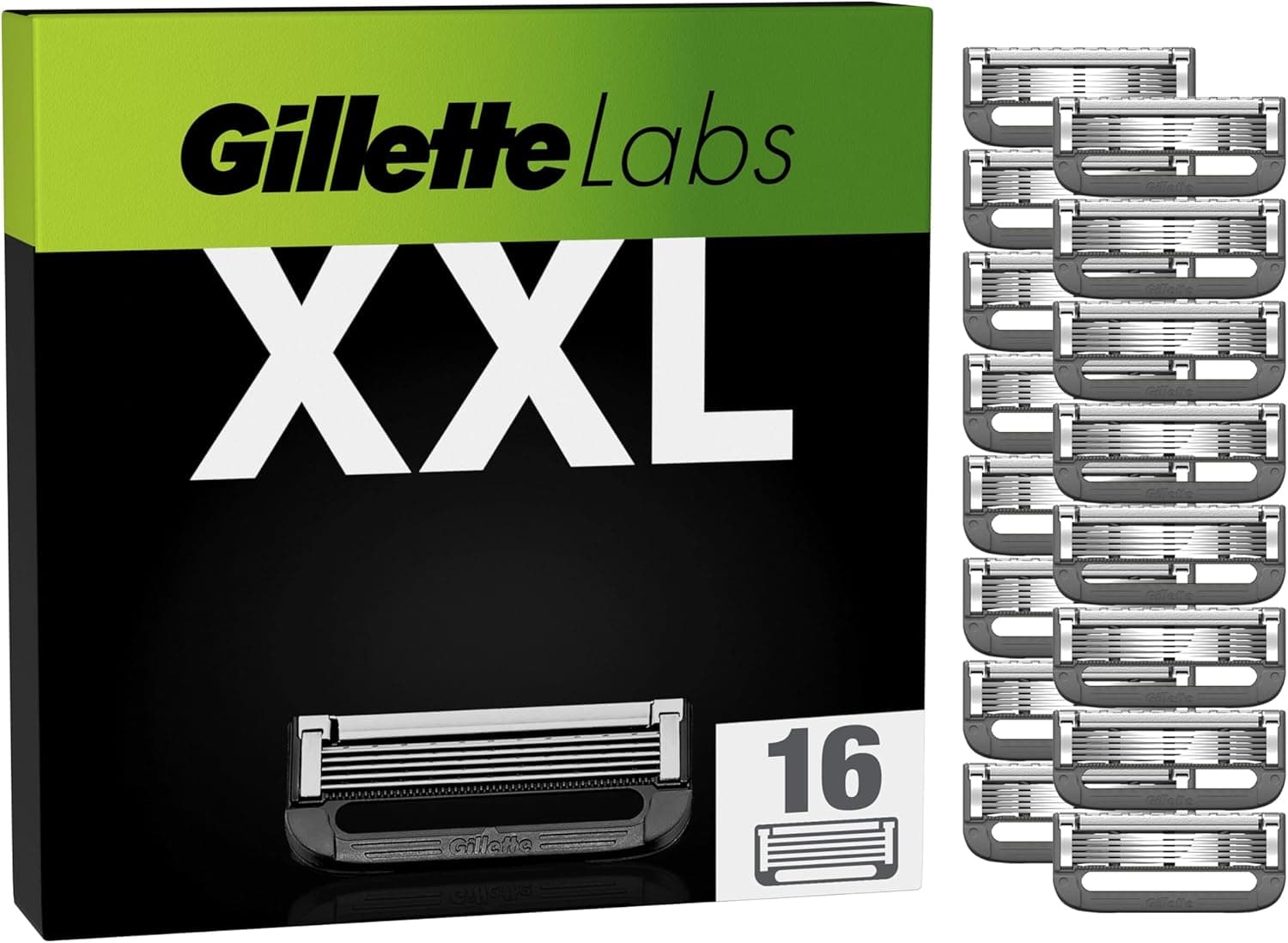 Gillette Labs peças de reposição com barra de esfoliação e Heated Razor, 16 peças sobressalentes