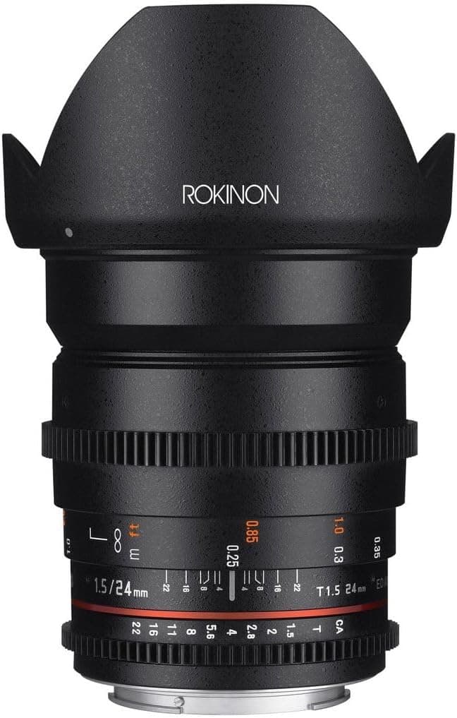 Rokinon - Alvo grande angular para fotos completas de 24 mm, T1,5, AS, IF, UMC, cinema DS, para Canon EF