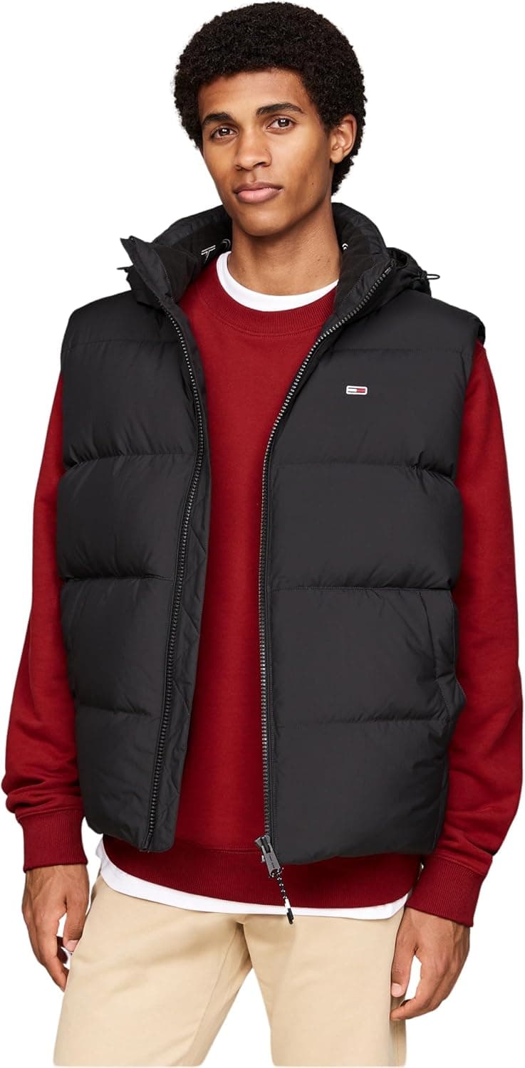 Tommy Jeans Colete masculino essencial com capuz para homem