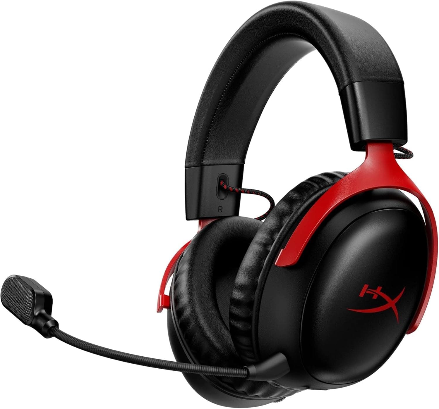 HyperX Cloud III Wireless auriculares Gaming para PC, PS5, PS4, bateria até 120 horas, 2,4 GHz, drivers 53 mm, microfone de 10 mm, vermelho