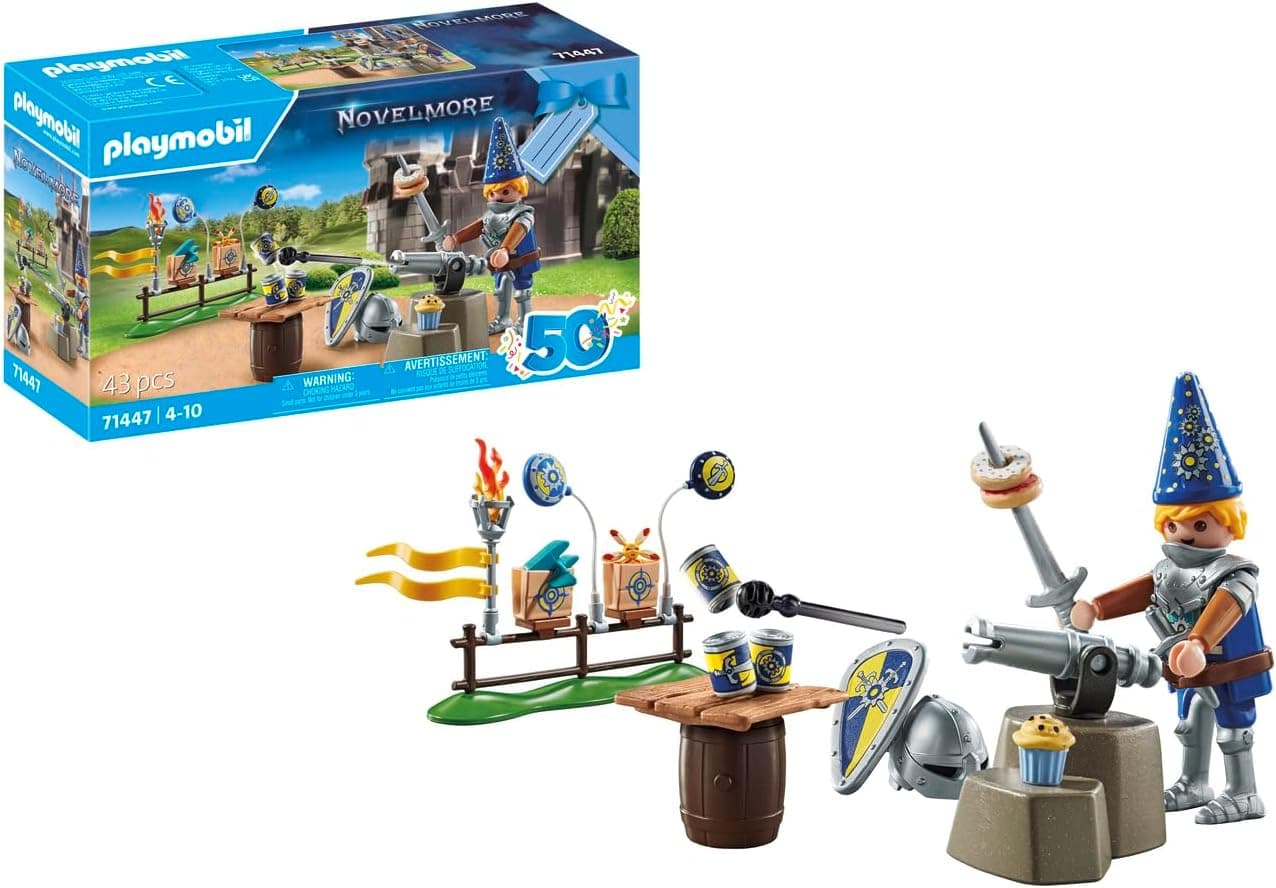 PLAYMOBIL Novelmore 71447 Aniversários de cavalheiros medievais, celebração cheia de ação com o príncipe Arwynn, duelos emocionantes e acessórios, brinquedos para crianças a partir de 4 anos