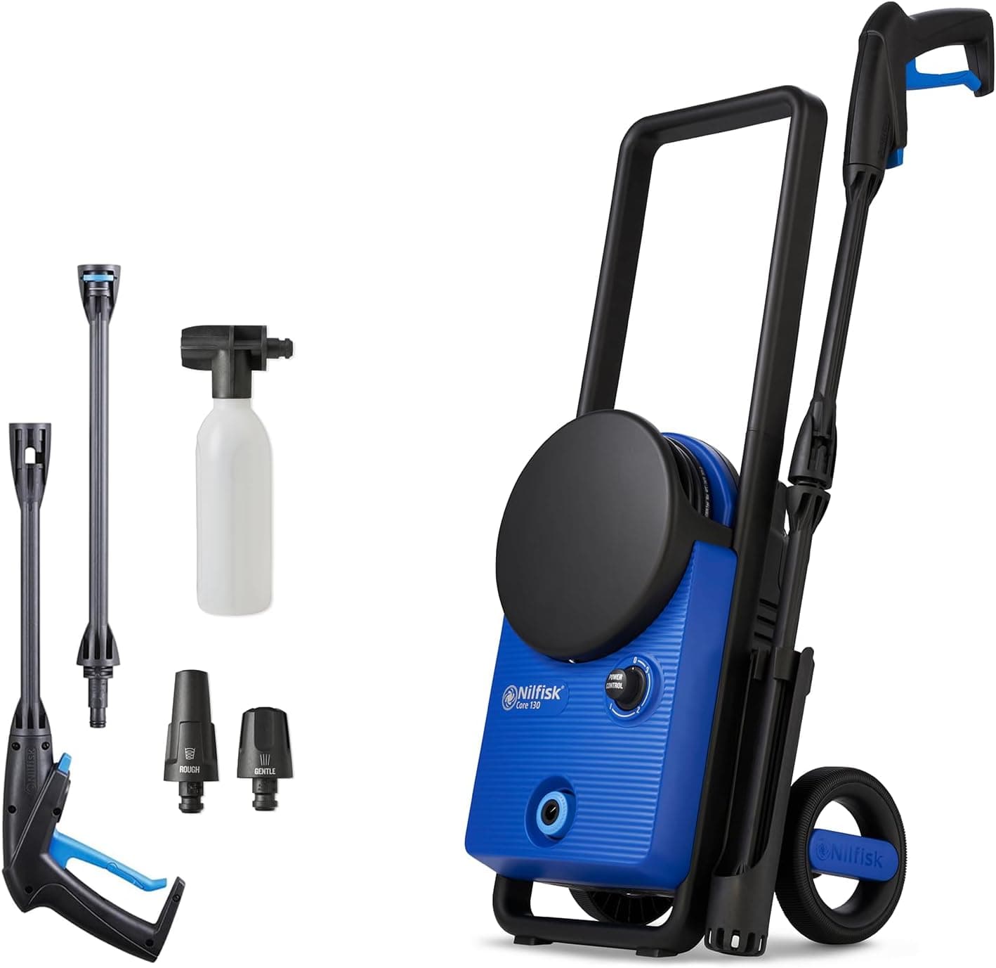 Nilfisk Hidro-limpeza Core 130 bar com regulador de potência, para casa, exterior e carros, azul