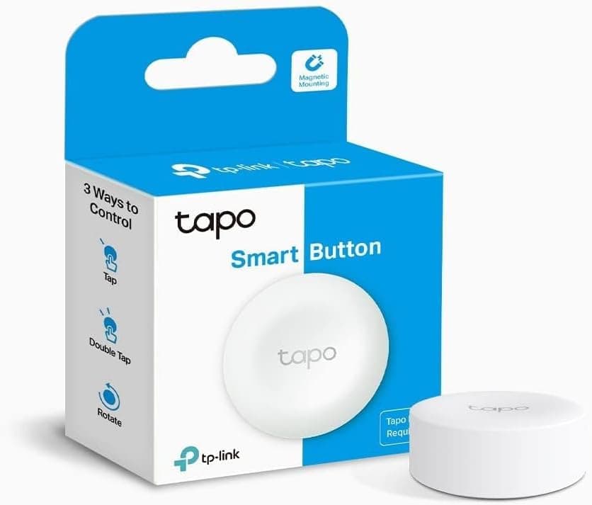 TP-Link Tapo S200B - botão inteligente, ações personalizadas, dispositivos de controlo inteligente, ativação de alarme com um clique, bateria de longa duração, hub necessário, branco