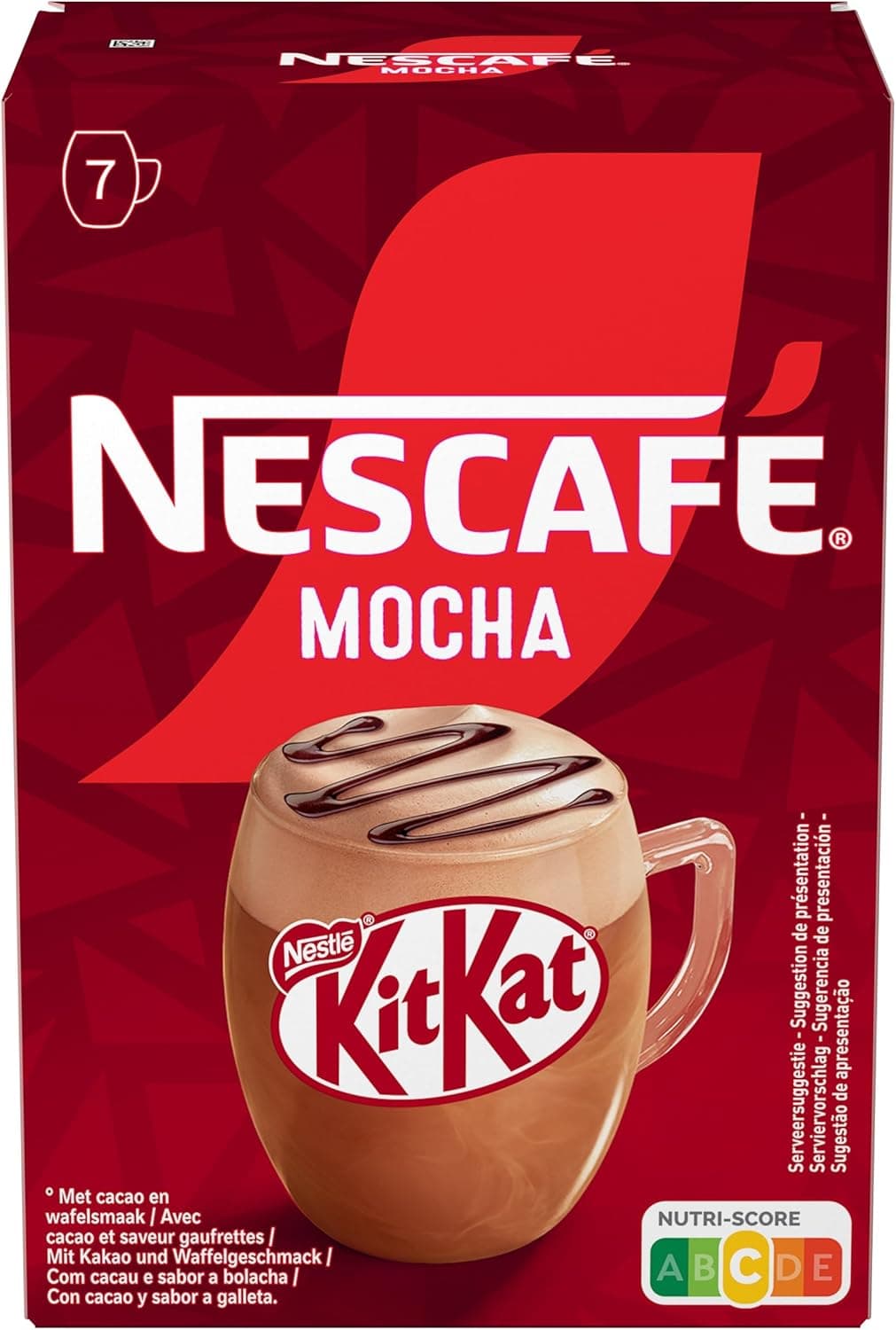 Nescafé KITKAT Mocha café solúvel com sabor KITKAT, estojo com 7 envelopes
