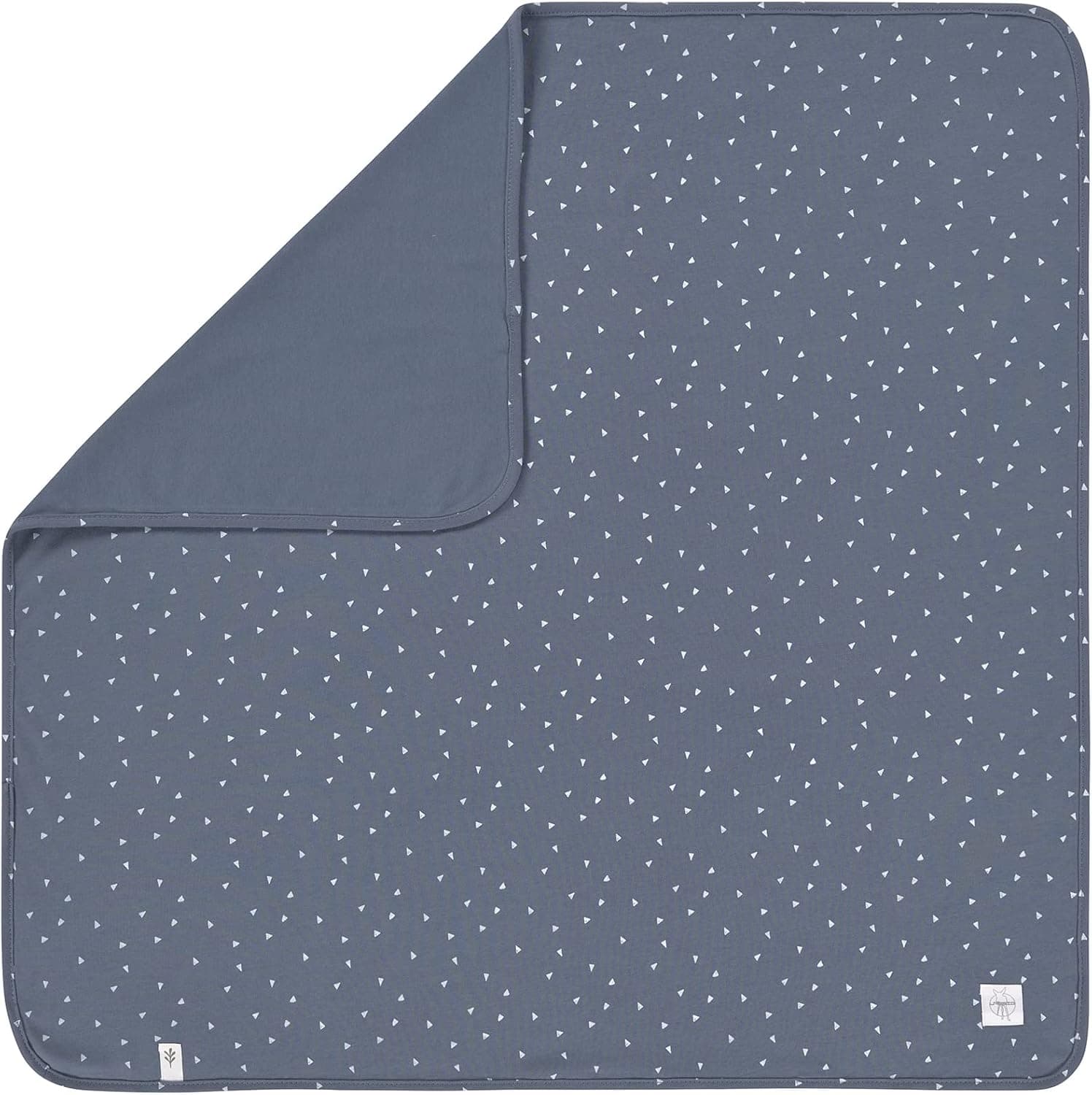 Cobertor para bebés LSJFS SSIG certificado GOTS suave/Interlock Baby Blanket 80 x 80 cm Triangle Blue