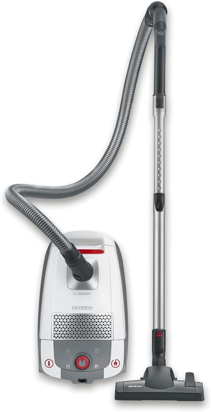 Severin Bag Vacuum Cleaner | Aspirador com saco 850 W depósito 4 L filtro HEPA e acessórios para parquet