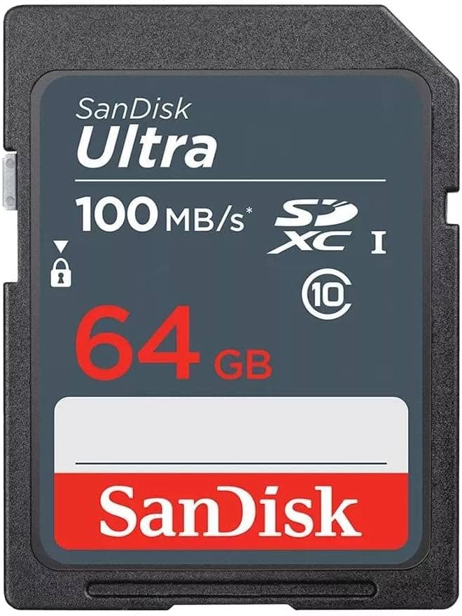 SanDisk SDXC Memory Card Ultra 64 GB, até 100 MB/s, classe 10, preto/cinzento